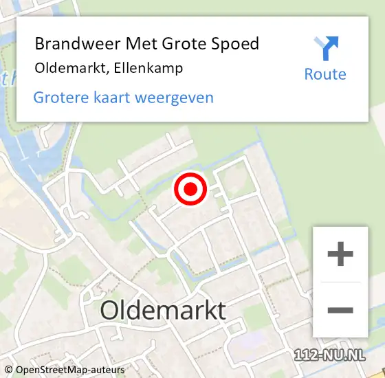 Locatie op kaart van de 112 melding: Brandweer Met Grote Spoed Naar Oldemarkt, Ellenkamp op 31 oktober 2017 07:45