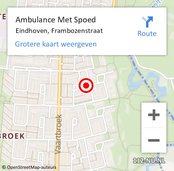 Locatie op kaart van de 112 melding: Ambulance Met Spoed Naar Eindhoven, Frambozenstraat op 31 oktober 2017 13:27