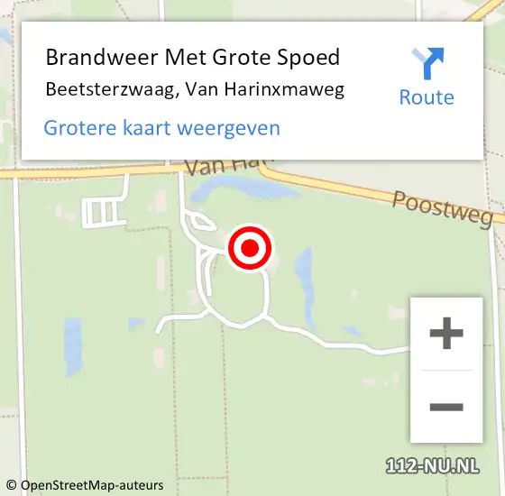Locatie op kaart van de 112 melding: Brandweer Met Grote Spoed Naar Beetsterzwaag, Van Harinxmaweg op 31 oktober 2017 19:28