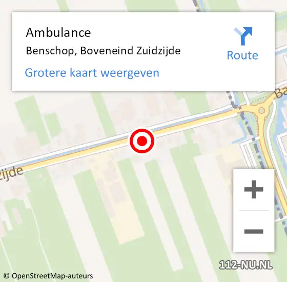 Locatie op kaart van de 112 melding: Ambulance Benschop, Boveneind Zuidzijde op 1 november 2017 07:52