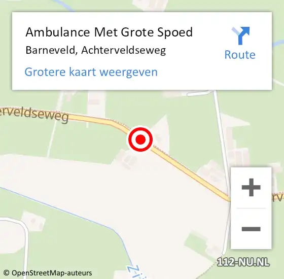 Locatie op kaart van de 112 melding: Ambulance Met Grote Spoed Naar Barneveld, Achterveldseweg op 1 november 2017 14:20