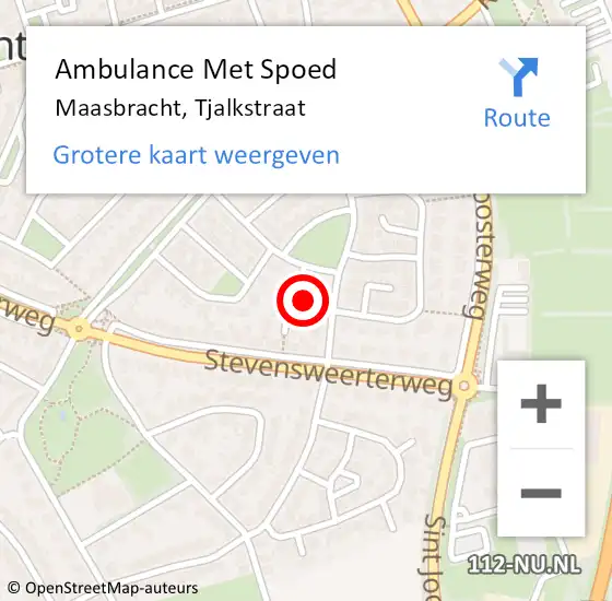 Locatie op kaart van de 112 melding: Ambulance Met Spoed Naar Maasbracht, Tjalkstraat op 1 november 2017 14:20