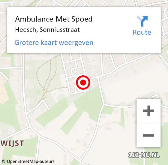 Locatie op kaart van de 112 melding: Ambulance Met Spoed Naar Heesch, Sonniusstraat op 5 februari 2014 19:02