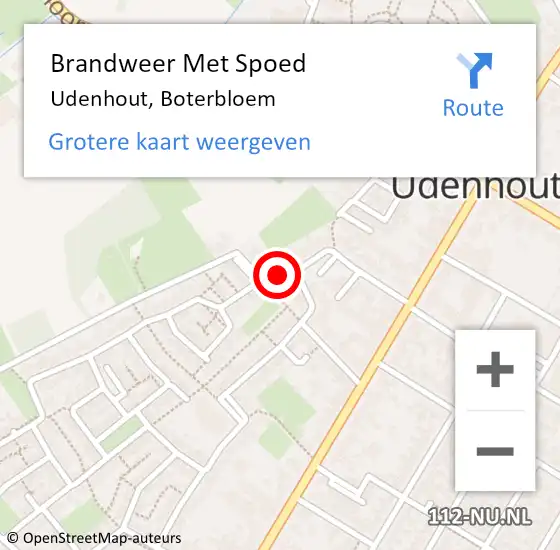 Locatie op kaart van de 112 melding: Brandweer Met Spoed Naar Udenhout, Boterbloem op 1 november 2017 19:38