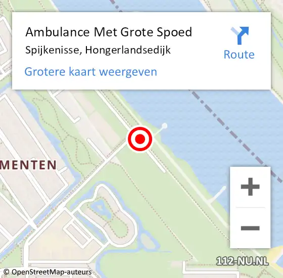 Locatie op kaart van de 112 melding: Ambulance Met Grote Spoed Naar Spijkenisse, Hongerlandsedijk op 1 november 2017 20:03