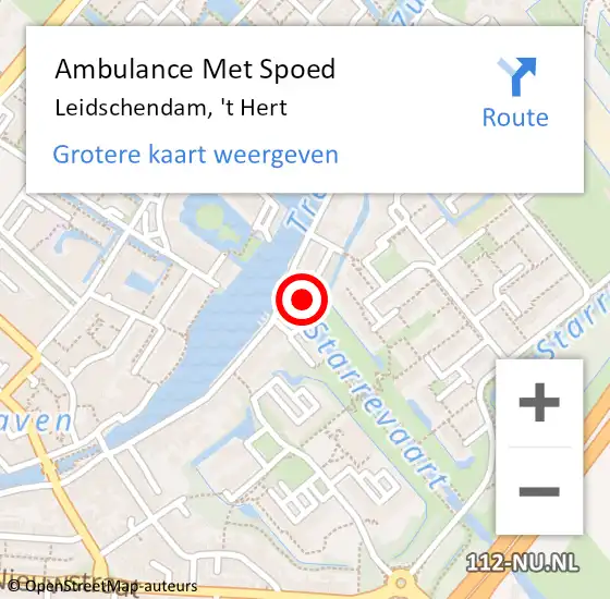 Locatie op kaart van de 112 melding: Ambulance Met Spoed Naar Leidschendam, 't Hert op 1 november 2017 23:22