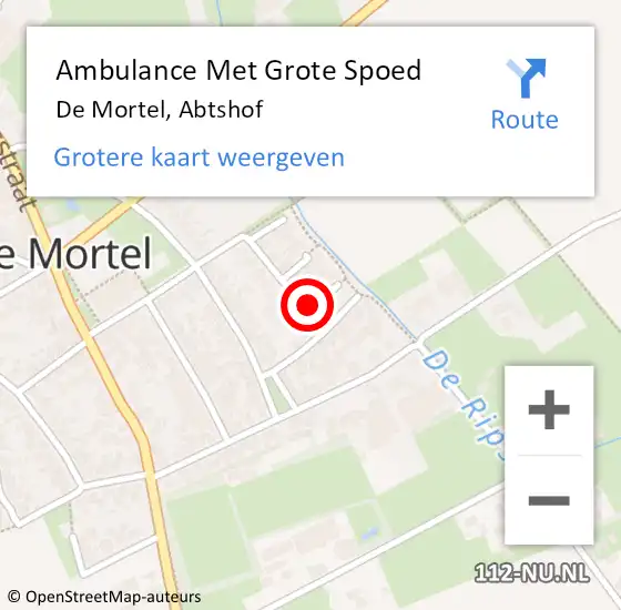Locatie op kaart van de 112 melding: Ambulance Met Grote Spoed Naar De Mortel, Abtshof op 2 november 2017 19:09