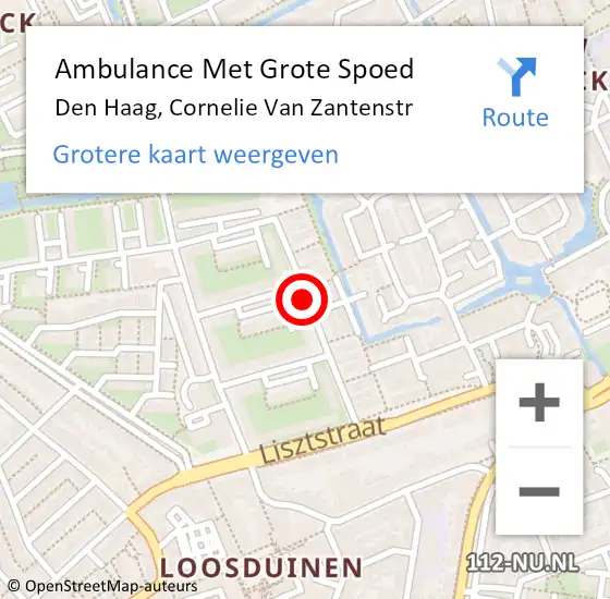 Locatie op kaart van de 112 melding: Ambulance Met Grote Spoed Naar Den Haag, Cornelie Van Zantenstr op 3 november 2017 01:38