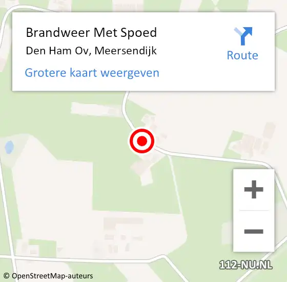 Locatie op kaart van de 112 melding: Brandweer Met Spoed Naar Den Ham Ov, Meersendijk op 6 februari 2014 01:11