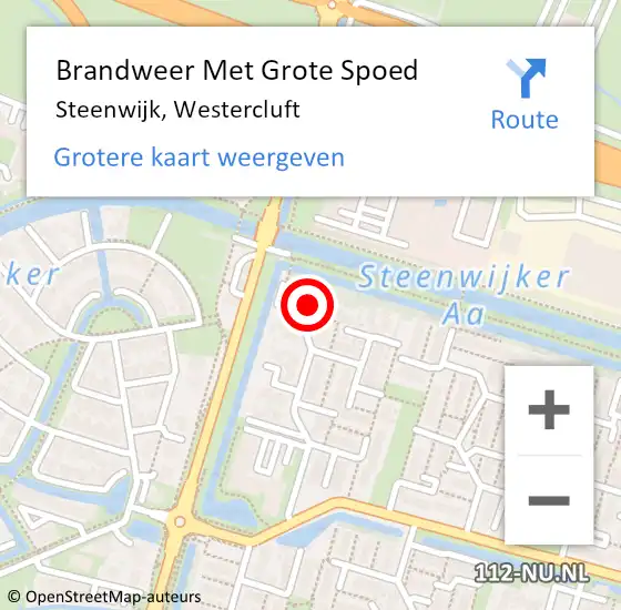 Locatie op kaart van de 112 melding: Brandweer Met Grote Spoed Naar Steenwijk, Westercluft op 3 november 2017 16:31
