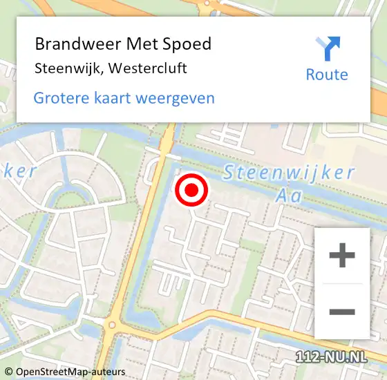 Locatie op kaart van de 112 melding: Brandweer Met Spoed Naar Steenwijk, Westercluft op 3 november 2017 18:59