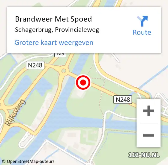 Locatie op kaart van de 112 melding: Brandweer Met Spoed Naar Schagerbrug, Provincialeweg op 3 november 2017 20:37