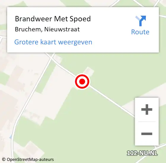 Locatie op kaart van de 112 melding: Brandweer Met Spoed Naar Bruchem, Nieuwstraat op 6 februari 2014 06:55