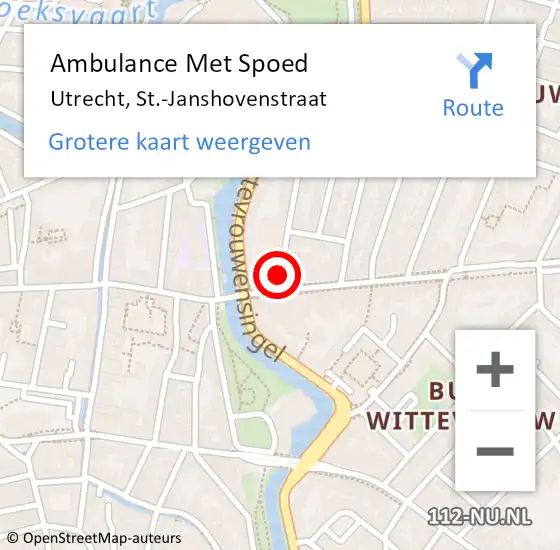 Locatie op kaart van de 112 melding: Ambulance Met Spoed Naar Utrecht, St.-Janshovenstraat op 4 november 2017 15:54