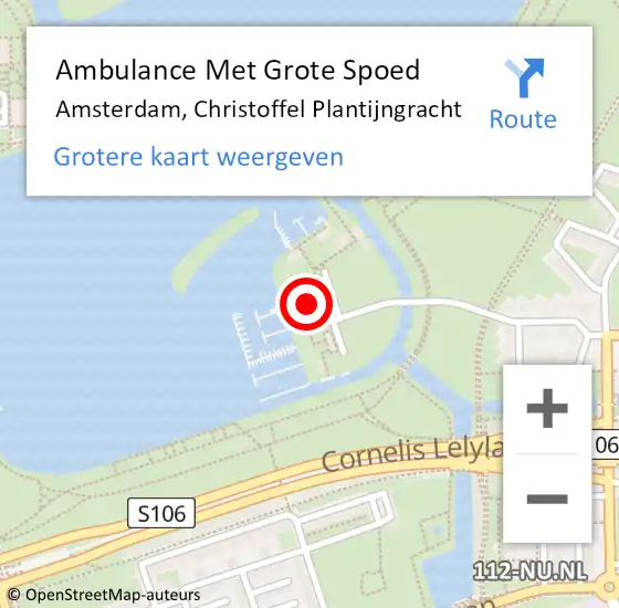 Locatie op kaart van de 112 melding: Ambulance Met Grote Spoed Naar Amsterdam, C Plantijngracht op 5 november 2017 05:14