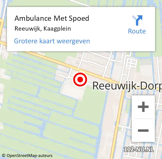 Locatie op kaart van de 112 melding: Ambulance Met Spoed Naar Reeuwijk, Kaagplein op 5 november 2017 14:32