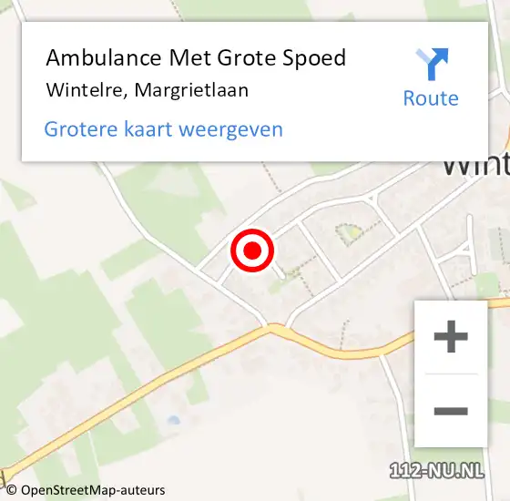 Locatie op kaart van de 112 melding: Ambulance Met Grote Spoed Naar Wintelre, Margrietlaan op 5 november 2017 20:10