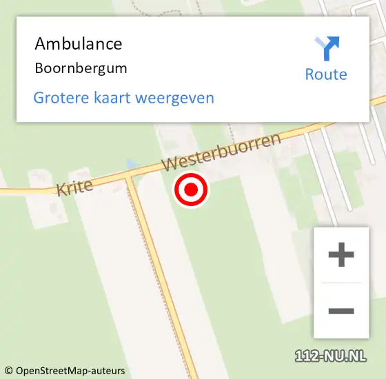 Locatie op kaart van de 112 melding: Ambulance Boornbergum op 5 november 2017 20:29