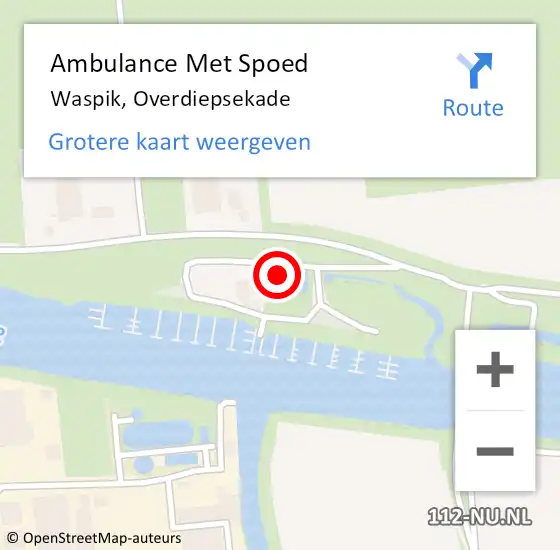 Locatie op kaart van de 112 melding: Ambulance Met Spoed Naar Waspik, Overdiepsekade op 6 november 2017 16:59