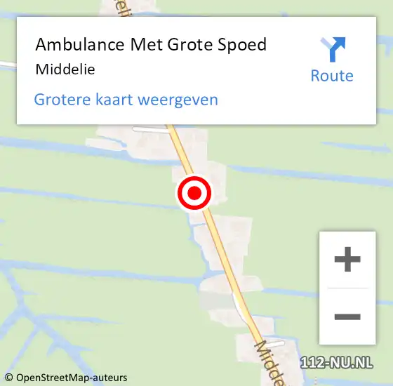 Locatie op kaart van de 112 melding: Ambulance Met Grote Spoed Naar Middelie op 6 november 2017 22:07