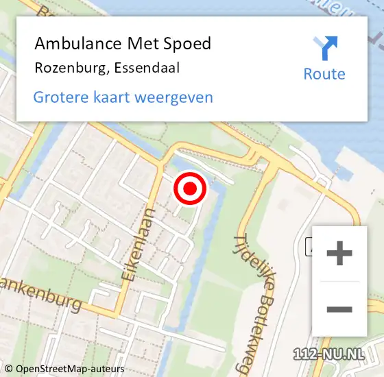 Locatie op kaart van de 112 melding: Ambulance Met Spoed Naar Rozenburg, Essendaal op 7 november 2017 00:19