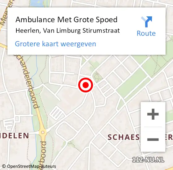 Locatie op kaart van de 112 melding: Ambulance Met Grote Spoed Naar Heerlen, Van Limburg Stirumstraat op 7 november 2017 17:51