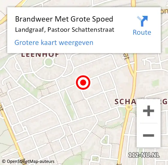 Locatie op kaart van de 112 melding: Brandweer Met Grote Spoed Naar Landgraaf, Pastoor Schattenstraat op 8 november 2017 04:33