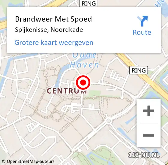 Locatie op kaart van de 112 melding: Brandweer Met Spoed Naar Spijkenisse, Noordkade op 8 november 2017 09:14