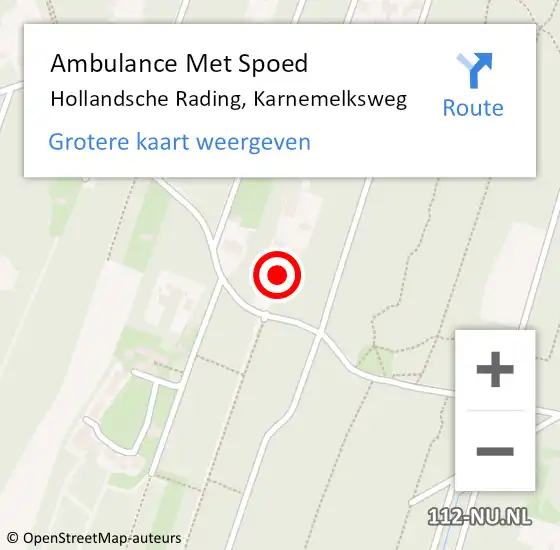 Locatie op kaart van de 112 melding: Ambulance Met Spoed Naar Hollandsche Rading, Karnemelksweg op 8 november 2017 11:24