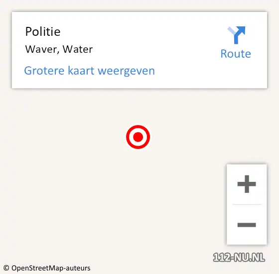 Locatie op kaart van de 112 melding: Politie Waver, Water op 8 november 2017 12:10