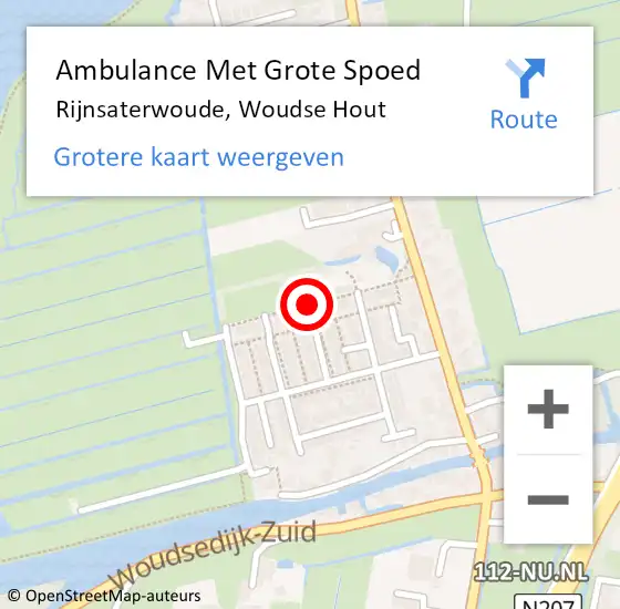 Locatie op kaart van de 112 melding: Ambulance Met Grote Spoed Naar Rijnsaterwoude, Woudse Hout op 9 november 2017 08:13