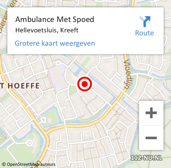 Locatie op kaart van de 112 melding: Ambulance Met Spoed Naar Hellevoetsluis, Kreeft op 9 november 2017 21:48