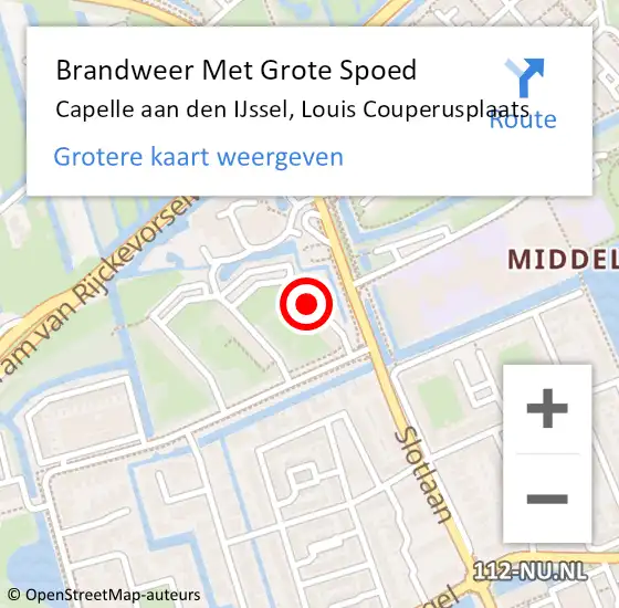 Locatie op kaart van de 112 melding: Brandweer Met Grote Spoed Naar Capelle aan den IJssel, Louis Couperusplaats op 10 november 2017 09:09