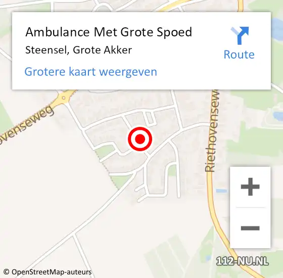 Locatie op kaart van de 112 melding: Ambulance Met Grote Spoed Naar Steensel, Grote Akker op 10 november 2017 14:34