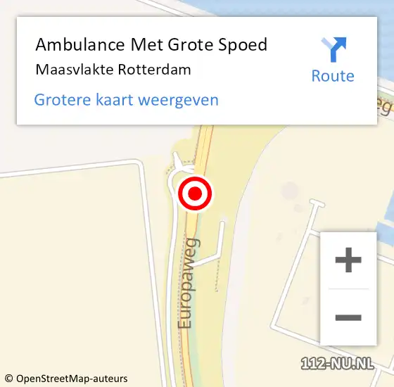 Locatie op kaart van de 112 melding: Ambulance Met Grote Spoed Naar Maasvlakte Rotterdam op 10 november 2017 14:42