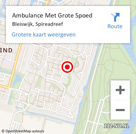 Locatie op kaart van de 112 melding: Ambulance Met Grote Spoed Naar Bleiswijk, Spireadreef op 10 november 2017 19:44