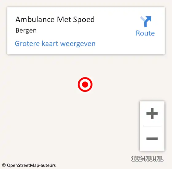 Locatie op kaart van de 112 melding: Ambulance Met Spoed Naar Bergen, Noordhoekring op 11 november 2017 10:41