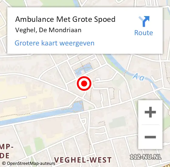 Locatie op kaart van de 112 melding: Ambulance Met Grote Spoed Naar Veghel, Pr W Alexander Sportprk op 11 november 2017 14:17