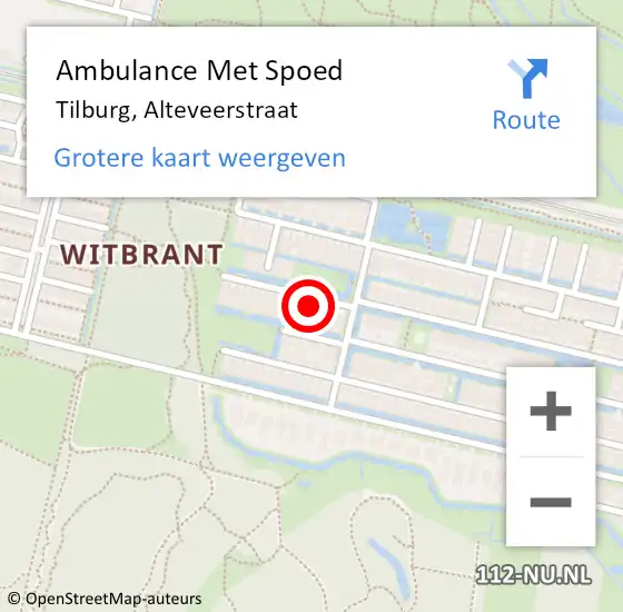 Locatie op kaart van de 112 melding: Ambulance Met Spoed Naar Tilburg, Alteveerstraat op 12 november 2017 08:26