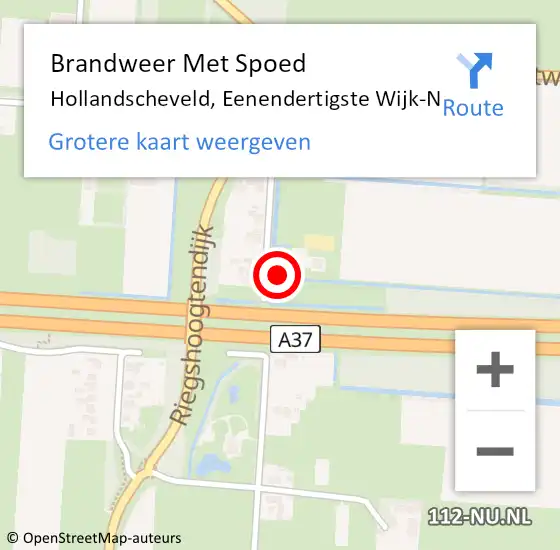Locatie op kaart van de 112 melding: Brandweer Met Spoed Naar Hollandscheveld, Eenendertigste Wijk-N op 12 november 2017 15:41