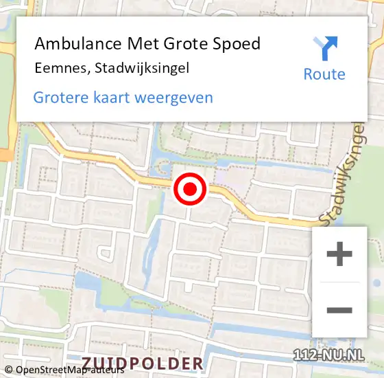 Locatie op kaart van de 112 melding: Ambulance Met Grote Spoed Naar Eemnes, Stadwijksingel op 6 februari 2014 19:14