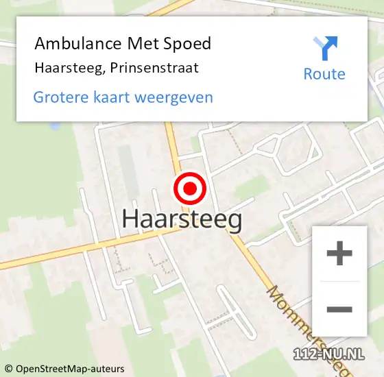 Locatie op kaart van de 112 melding: Ambulance Met Spoed Naar Haarsteeg, Prinsenstraat op 12 november 2017 21:02