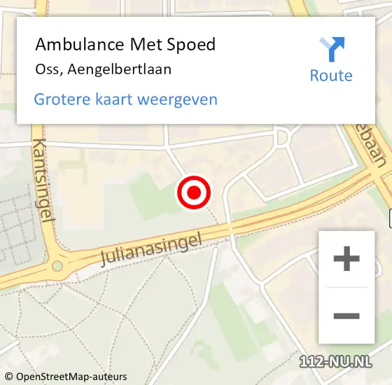 Locatie op kaart van de 112 melding: Ambulance Met Spoed Naar Oss, Aengelbertlaan op 13 november 2017 03:56