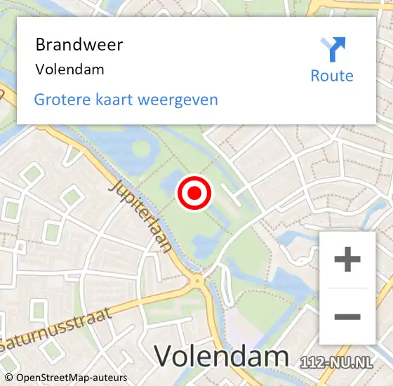 Locatie op kaart van de 112 melding: Brandweer Volendam op 13 november 2017 12:37