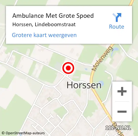 Locatie op kaart van de 112 melding: Ambulance Met Grote Spoed Naar Horssen, Lindeboomstraat op 6 februari 2014 20:36