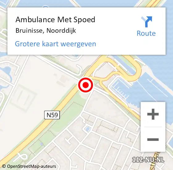 Locatie op kaart van de 112 melding: Ambulance Met Spoed Naar Bruinisse, Noorddijk op 13 november 2017 13:59