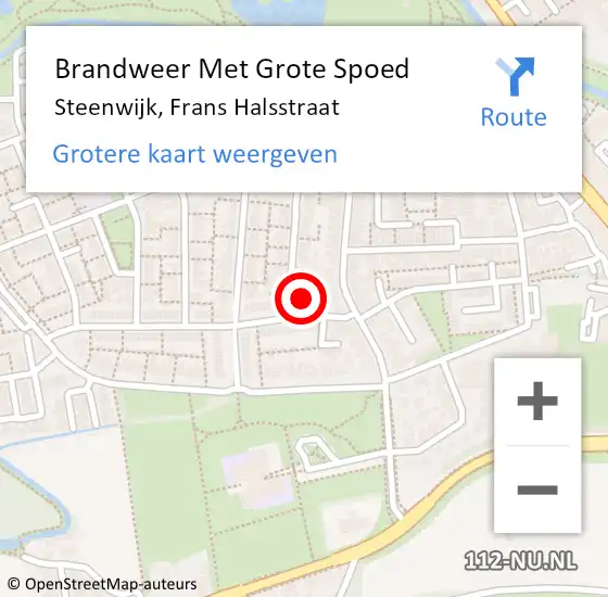 Locatie op kaart van de 112 melding: Brandweer Met Grote Spoed Naar Steenwijk, Frans Halsstraat op 14 november 2017 03:11