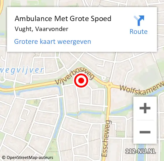 Locatie op kaart van de 112 melding: Ambulance Met Grote Spoed Naar Vught, Vaarvonder op 14 november 2017 04:24