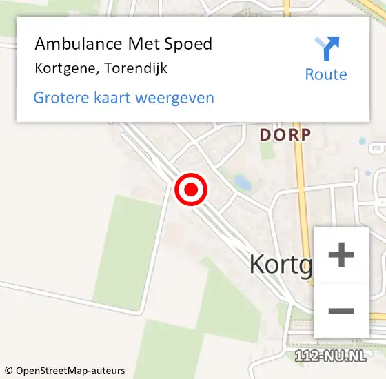 Locatie op kaart van de 112 melding: Ambulance Met Spoed Naar Kortgene, Torendijk op 14 november 2017 07:16