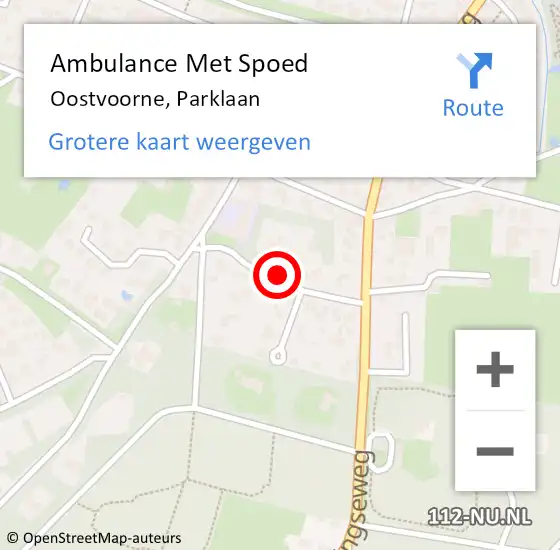 Locatie op kaart van de 112 melding: Ambulance Met Spoed Naar Oostvoorne, Parklaan op 14 november 2017 07:47